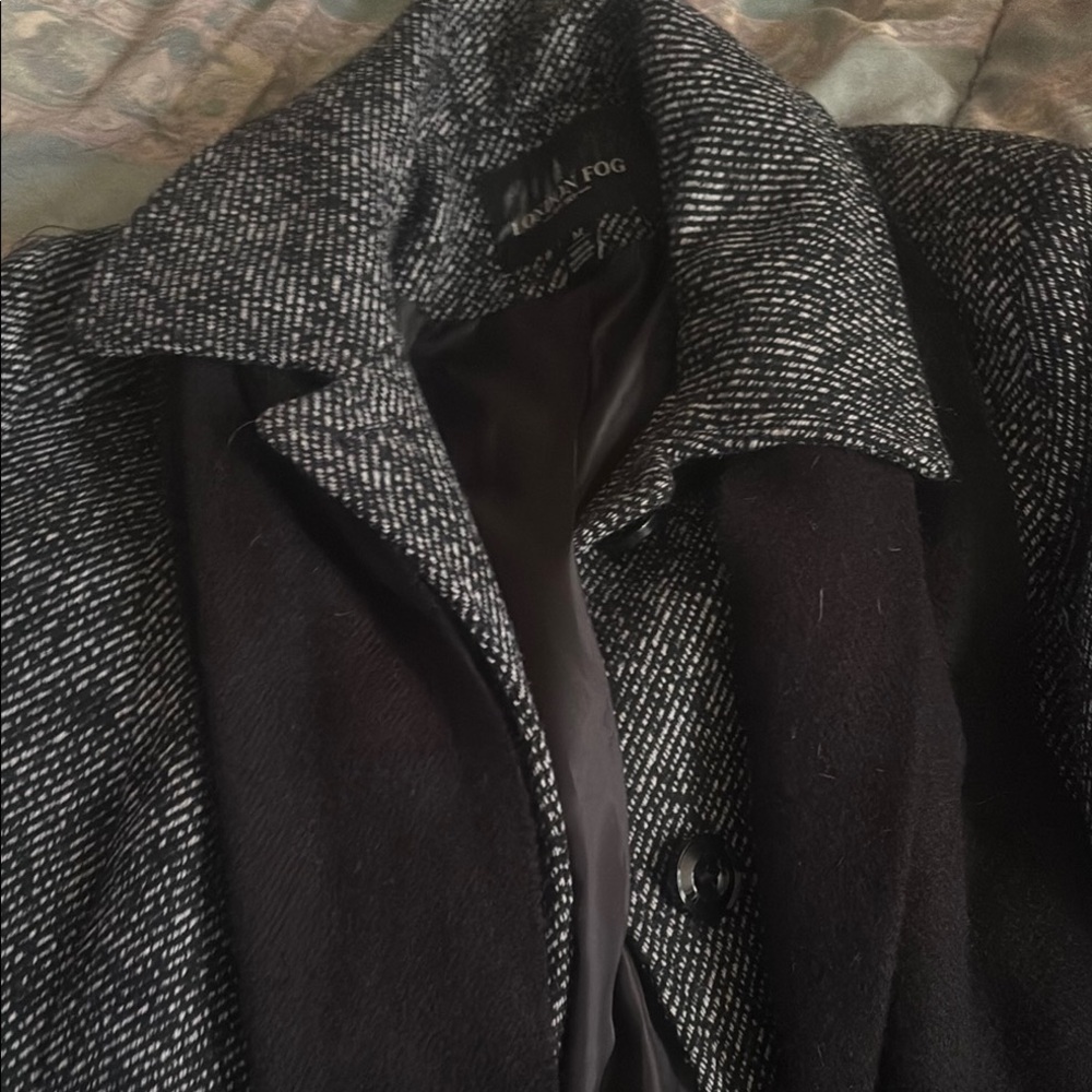 London Fog Black and Gray Coat